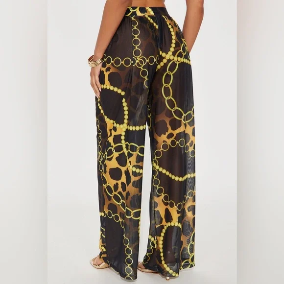 **NEW** FASHION NOVA Dare To Dream Coverup Pant - Brown Combo - Picture 3 of 3